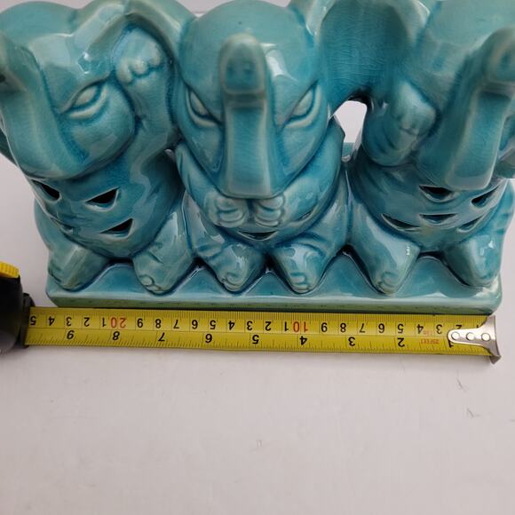 Three Wise Sitting Elephants See No Hear No Speak No Evil - Picture 11 of 12